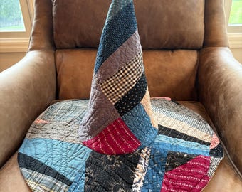 Sombrero de bruja antiguo para usar con forro/ hecho a mano por mí, no por IA/ único en su clase/ único en su clase