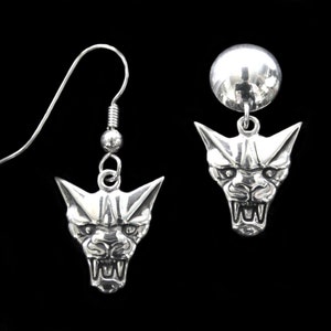 Panther  Earrings, Solid Sterling Silver 925