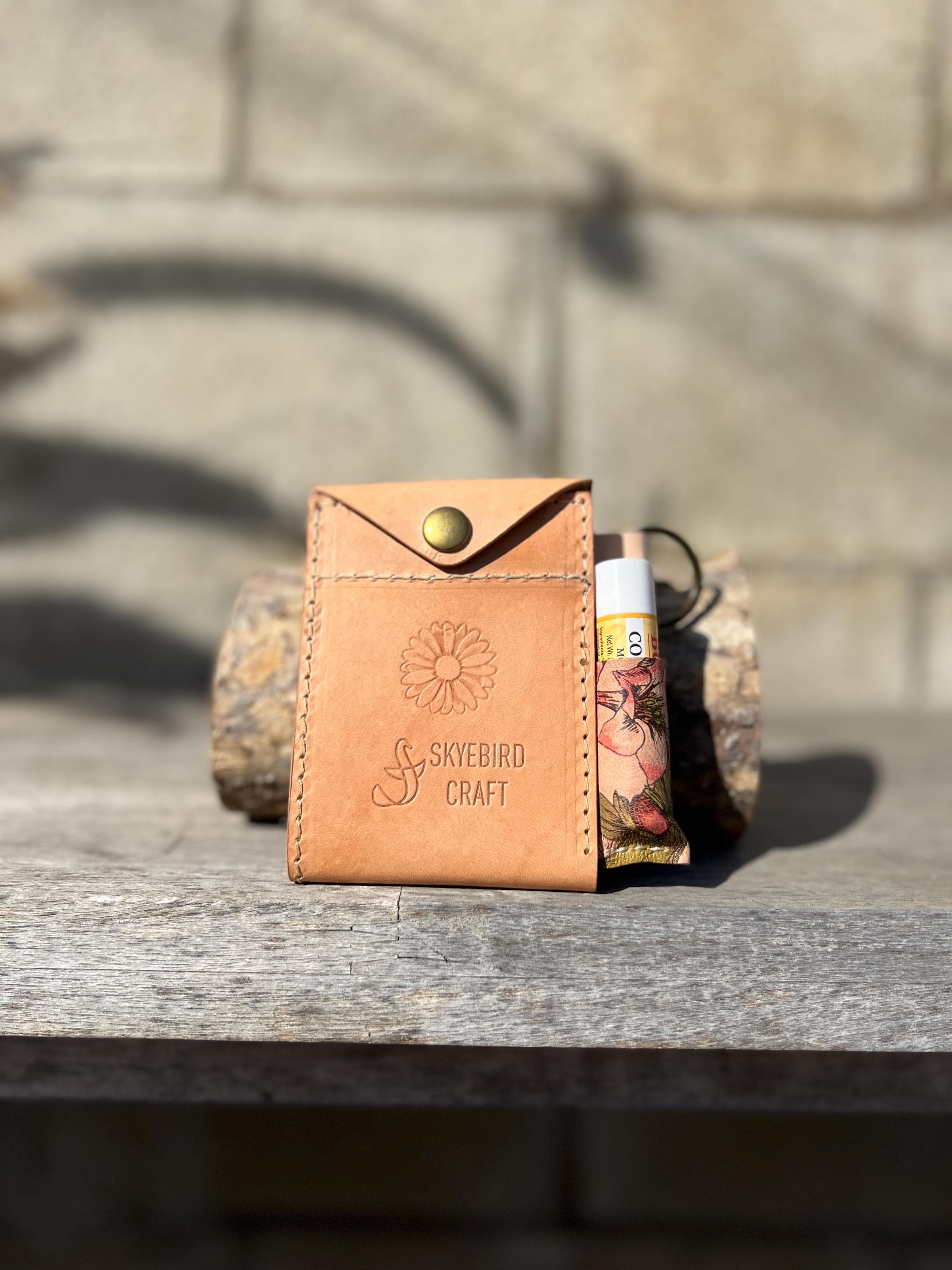 Handmade Leather Slim Bifold Wallet With Chapstick Slot - Etsy