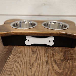 Personalized Small wooden dog feeder image 6