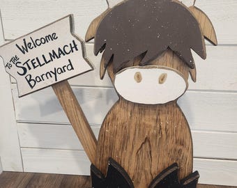 Personalized Highland Cow