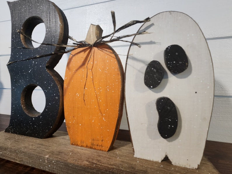 Wooden Halloween BOO Sign afbeelding 2