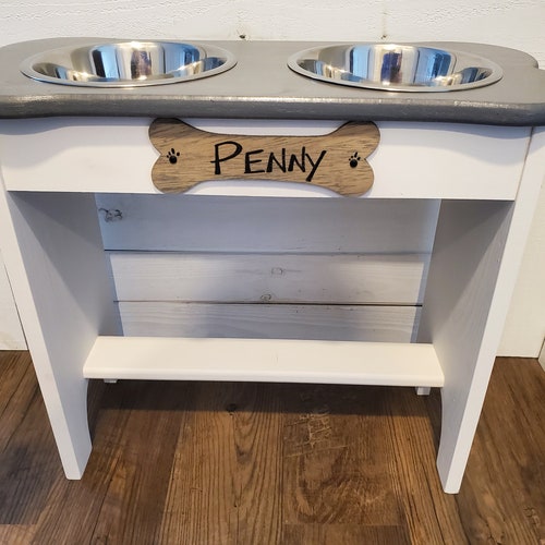 Personalized Large Dog Feeder Etsy