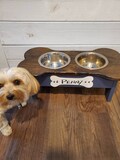 Personalized wood Medium Dog Feeder
