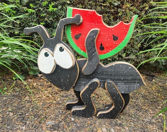 wooden ant with watermelon decor