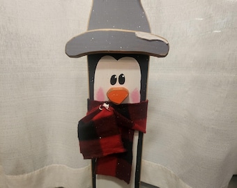 wooden winter penguin