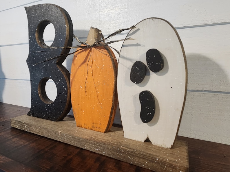 Wooden Halloween BOO Sign afbeelding 5