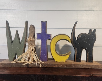Halloween Witch Sign and Decor
