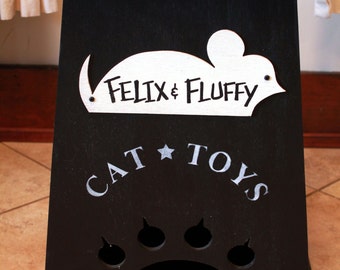 Personalized Wood Cat Toy Box