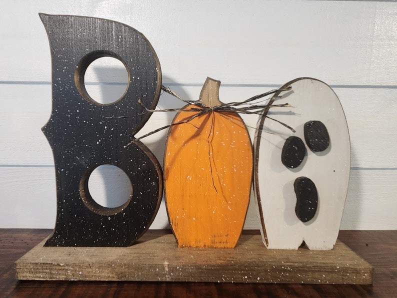 Wooden Halloween BOO Sign image 1