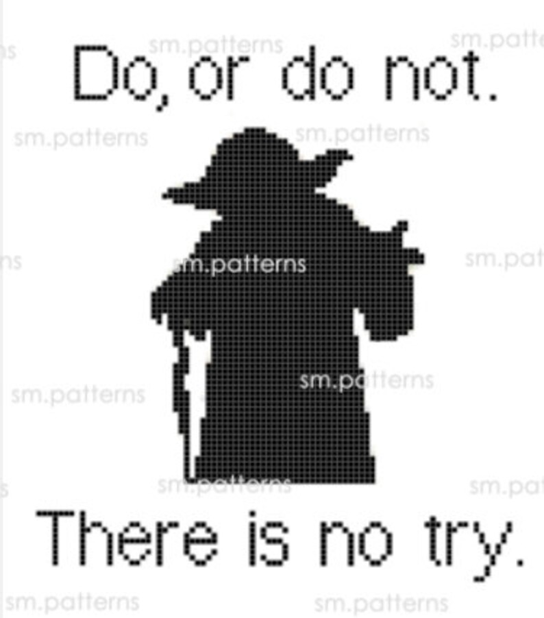 Star Wars Yoda Do, or Do Not. There is No Try Cross Stitch Pattern Immediate Download image 1