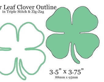 Machine Embroidery Design - Four Leaf Clover- St. Patricks Day - Immediate Download