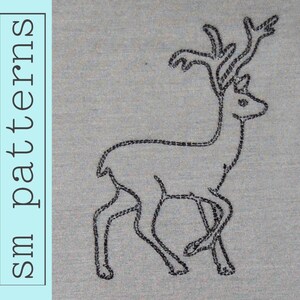 Machine Embroidery Design Deer Outline Immediate Download image 1