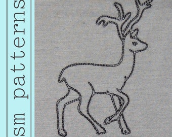 Machine Embroidery Design - Deer Outline - Immediate Download