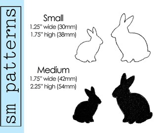 Machine Embroidery Design - Sweet Bunny Silhouettes - Immediate download