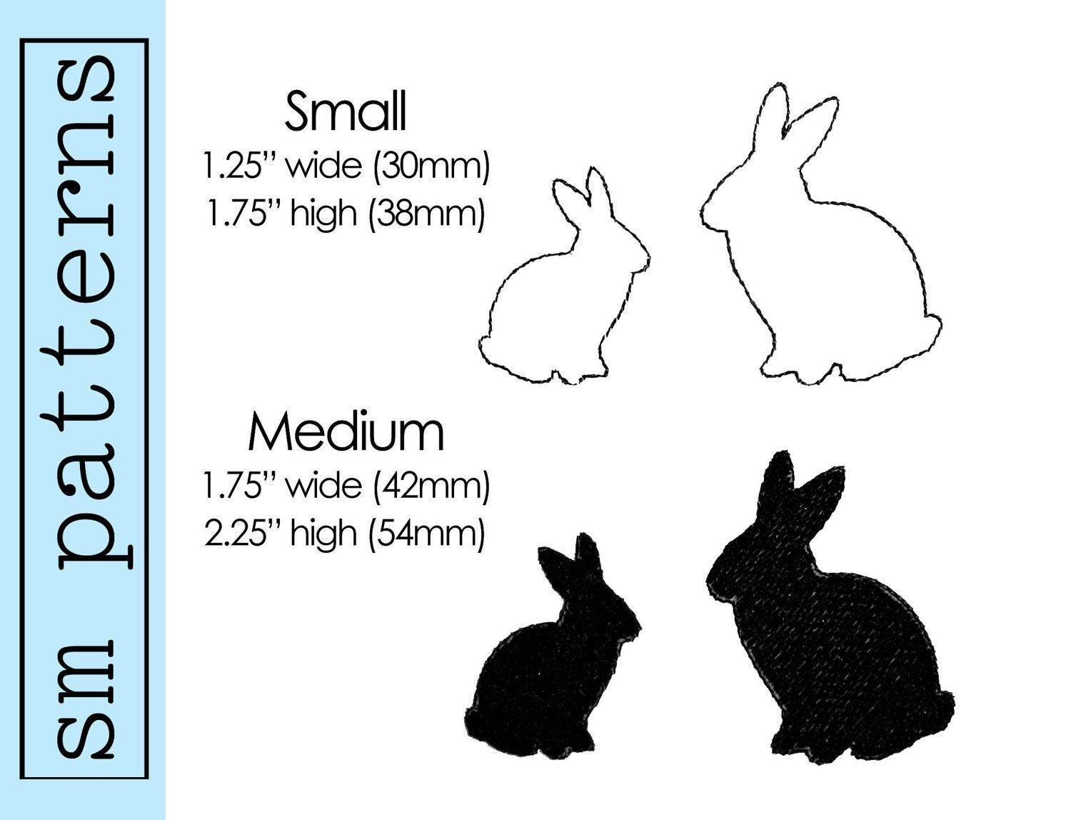 Machine Embroidery Design Sweet Bunny Silhouettes - Etsy