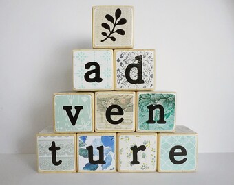 Adventure // Wooden Blocks // Girls Toys // Set of 10