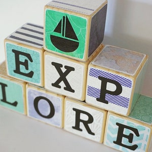 EXPLORE // Wooden Blocks // Sail Boat // Set of 8 image 3