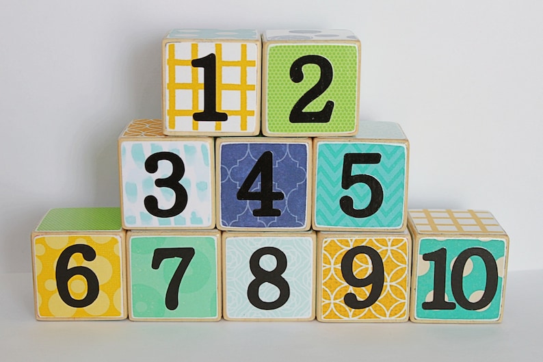 Number Blocks // Wooden Blocks // Building Blocks // 110 // Etsy