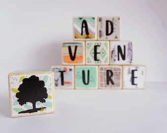 ADVENTURE // Wooden Blocks // Set of 10 // Woodland