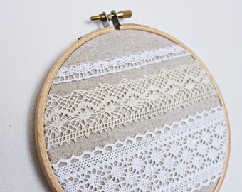 Embroidery Hoop // Wall Art // Lace Hoop // Nursery Decor // Wedding Decor