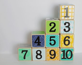 Number Blocks // Wooden Blocks // Building Blocks // 1-10 // Kids Toy