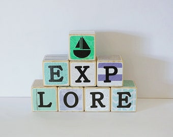 EXPLORE // Wooden Blocks // Sail Boat // Set of 8