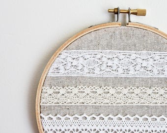 Embroidery Hoop Wall Art // Lace Hoop // Wedding Decoration // Nursery Decor
