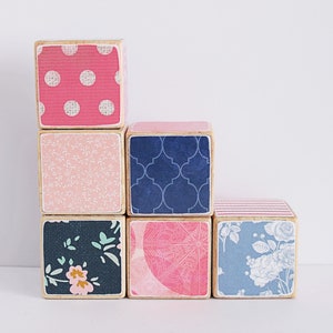 ABC 123 Wooden Blocks // Girl's Toy // Set of 6 image 5