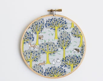 Embroidery Hoop // Woodland // Forest Animals // Wall Art // 135 mm