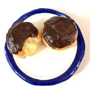 Boston Cream Donuts Fridge Magnet, Love Donuts, Chocolate Iced Cream Filled Donuts, Mini Food Magnet, For the Foodie, Unique Handmade Gift