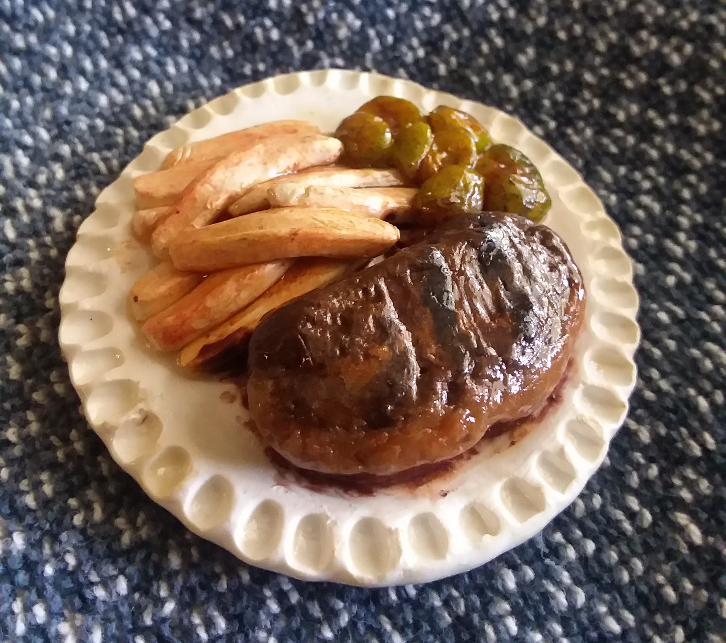 Polymer Clay Steak Dinner Fridge Miniature Food Etsy