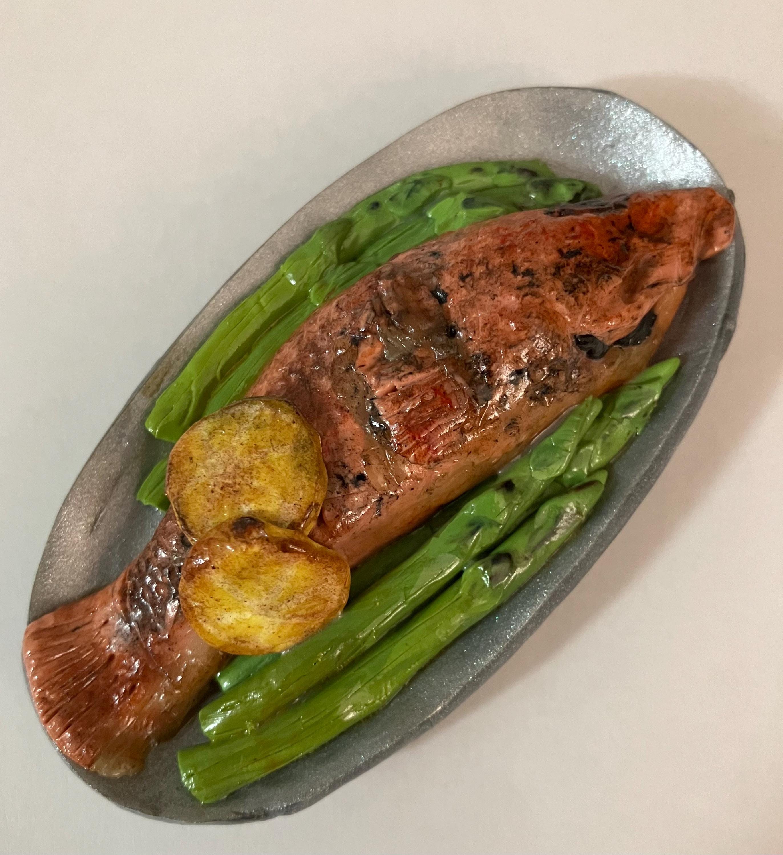 Baked Red Snapper Fridge Magnet, Snapper With Asparagus, Love Seafood ...
