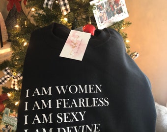 SOY MUJER, Cuellos de tripulación navideños, Regalos de Navidad, Feliz Navidad, Sudaderas, Cómodo