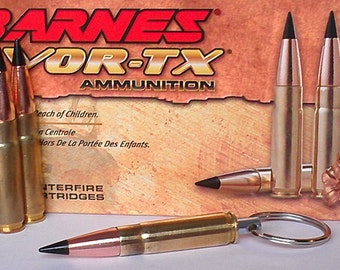 Replica .300 Blackout .300BLK Bullet Keychain with Barnes / Hornady / Nosler / Sierra  bullet options!!