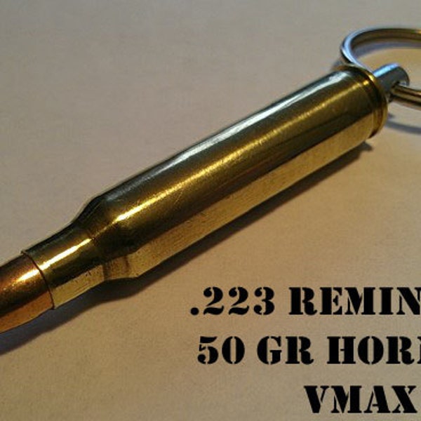 Replica .223 Remington (5.56mm) Bullet Keychain Hornady / Montana Gold / Combined Technologies / m855 bullet options