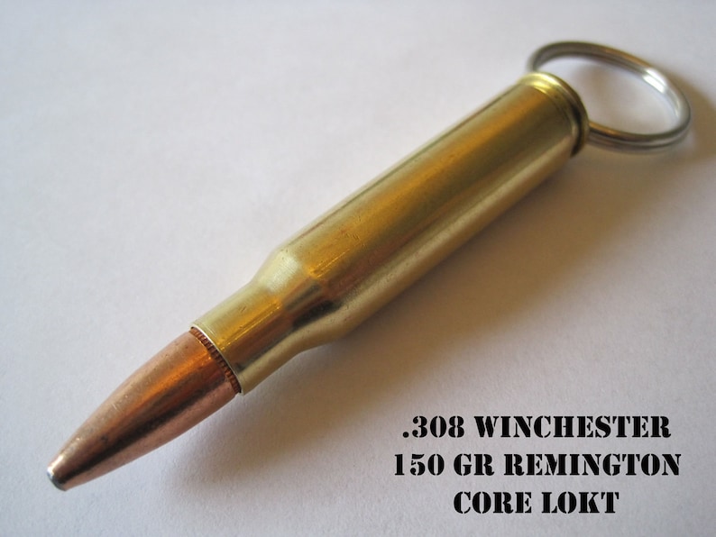 Replica .308 Winchester Bullet Keychain with Remington Core-Lokt Bullet
