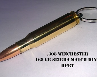 Replica .308 Winchester Bullet Keychain with Sierra Match King SMK Bullet