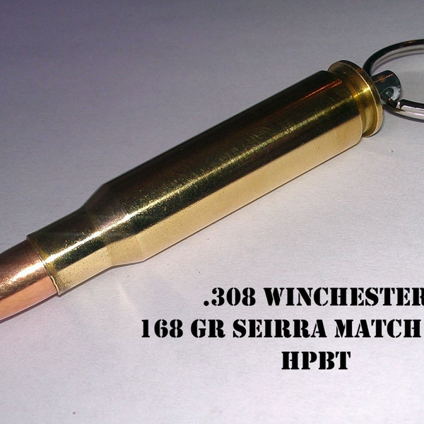 Replica .308 Winchester Bullet Keychain with Sierra Match King SMK Bullet