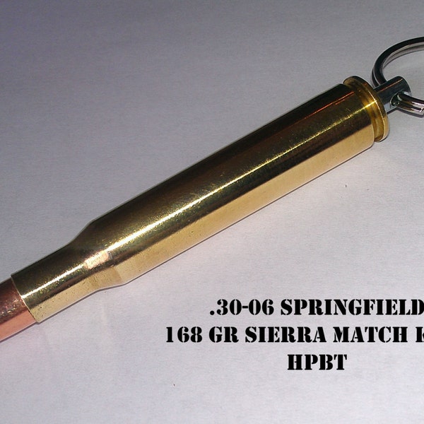 Replica .30-06 30/06 Springfield Bullet Keychain with Sierra Match King SMK bullet