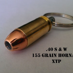 Replica .40 S and W  Bullet Keychain With 155 Grain Hornady XTP Bullet