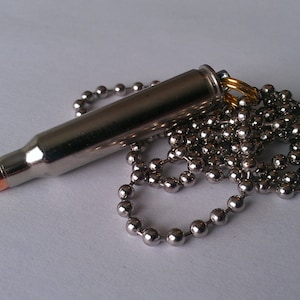 Replica .223 Rem pendant necklace w/ZOMBIE MAX bullet Limited Edition Nickel casing