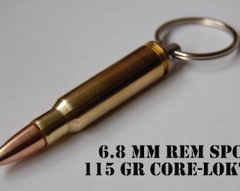 Replica 6.8 Remington SPC Bullet Keychain with 115 Grain Remington Core-Lokt bullet