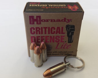 Replica 9mm Luger Bullet Keychain with Hornady Breast Cancer Awareness PINK FTX bullet