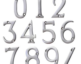 Modern Small Serif 2 Inch Brass House Number for Address Plaque, Mailbox, and Metal Signage - NO-BR235-50 from RCH Hardware
