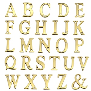 Modern 2 Inch Brass House Letter: Address Plaque Signage