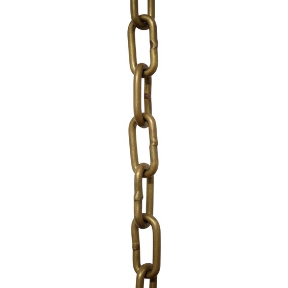 RCH Hardware CH-06-AD-3 Decorative Solid Brass Chain for Hanging Light Oval Unwelded Links-Acid Dipped Finish 3 ft//1 Yard