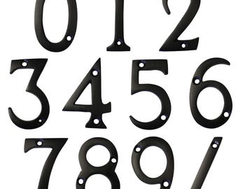 Modern Small Serif 2 Inch Brass House Number for Address Plaque, Mailbox, and Metal Signage - NO-BR235-50 from RCH Hardware