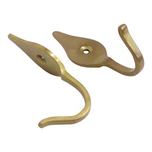 Decorative 1.7 Inch Brass Fleur Wall Hook for Hats, Coats, and Robes  (4 Pack) - HK-BR2394 from RCH Hardware