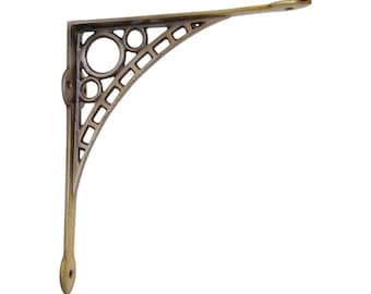 Art Deco Industrial Iron Shelf Bracket 2 Sizes (2 Pack) - BK-IR7902 RCH Hardware